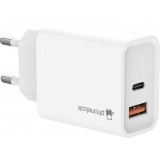Schnellladegerät 25W USB-A und USB-C - Dual-Netzadapter - Weiss