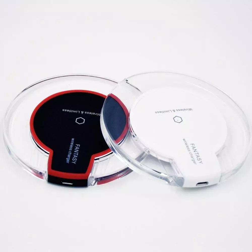 Kabellos Ladestation Qi - Wireless transparent Fantasy Ladegerät für Smartphone - Glas/Weiss