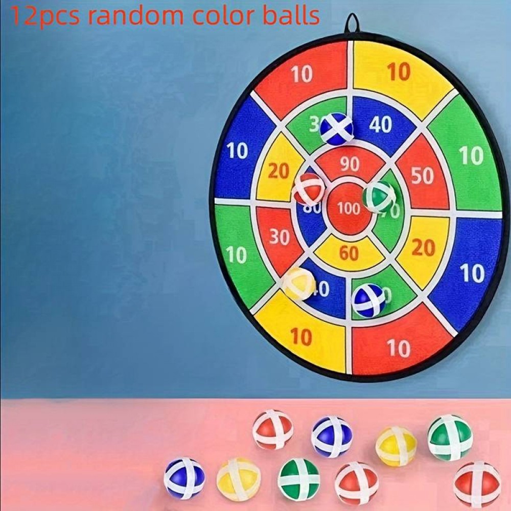 Zielscheibe für Wurfspiel Ball-Dart mit klebrigen Bällen in zufälliger Farbe für drinnen und draussen