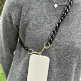 Universal Umhängekette Befestigung für Hülle/Case Telefon bunte Kette (Mittellang) - Schwarz