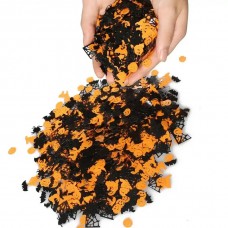 Halloween Konfetti Spinne Kürbis Fledermaus (15 g, ca. 200 Stück) - Schwarz und Orange