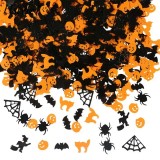 Halloween Konfetti Spinne Kürbis Fledermaus (15 g, ca. 200 Stück) - Schwarz und Orange