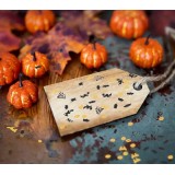 Halloween Konfetti Spinne Kürbis Fledermaus (15 g, ca. 200 Stück) - Schwarz und Orange