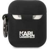 Coque AirPods 1 / 2 - Karl Lagerfeld KLA2RUNCHK silicone 3D Choupette - Noir