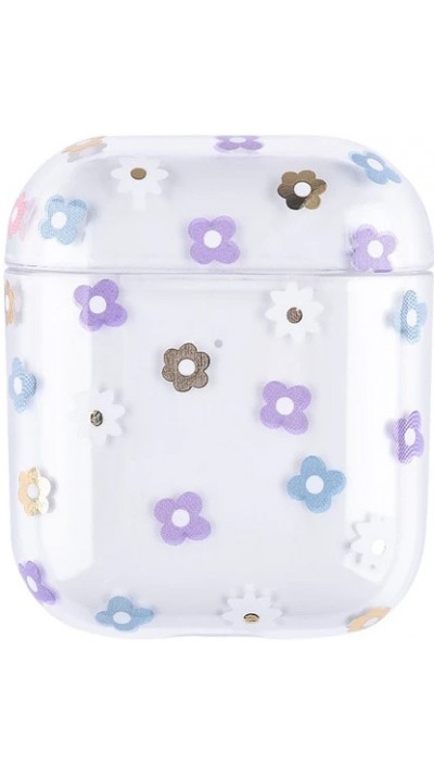 Hülle AirPods 1 / 2 - Durchsichtiger Kunststoff blumen - Violett