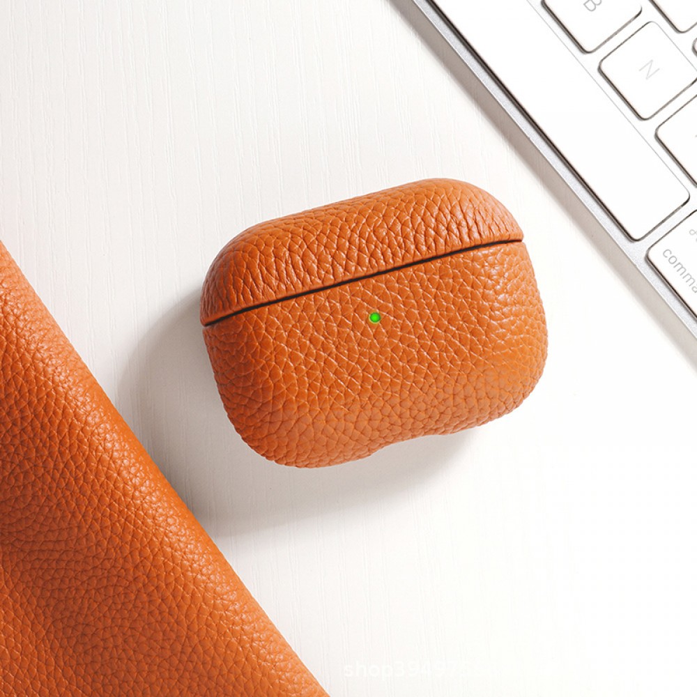 AirPods Pro Case Hülle - Schock absorbierend luxus case Echtleder - Orange