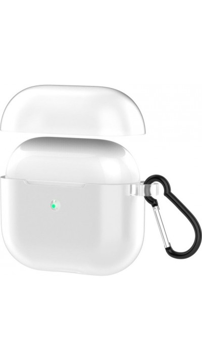 AirPods Pro Case Hülle - Silikon Gel durchsichtig mit Karabiner - Transparent