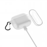AirPods Pro Case Hülle - Silikon Gel durchsichtig mit Karabiner - Transparent