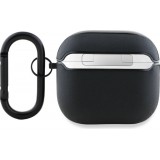 Coque AirPods 4 - AMG cuir véritable avec mousqueton intégré - Noir