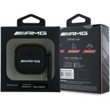 Coque AirPods 4 - AMG cuir véritable avec mousqueton intégré - Noir