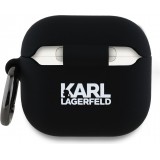 AirPods 4 Case H&uuml;lle - Karl Lagerfeld 3D Kopf Choupette - Schwarz
