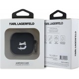 AirPods 4 Case H&uuml;lle - Karl Lagerfeld 3D Kopf Choupette - Schwarz