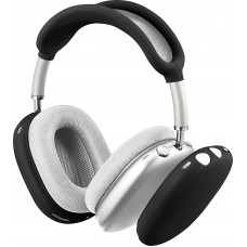 AirPods Max Case Hülle - Flexibles weiches Silikon mit Stirnband - Schwarz