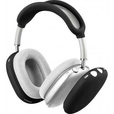 AirPods Max Case Hülle - Flexibles weiches Silikon mit Stirnband - Schwarz