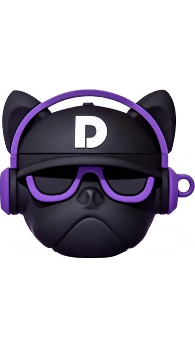 AirPods 1 / 2 Case Hülle - Hip-Hop-Bulldoggen-Sonnenbrille Headset - Violett