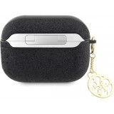 AirPods Pro / Pro 2 Case H&uuml;lle - Guess Paillettes Logo Metallisch Gold - Schwarz