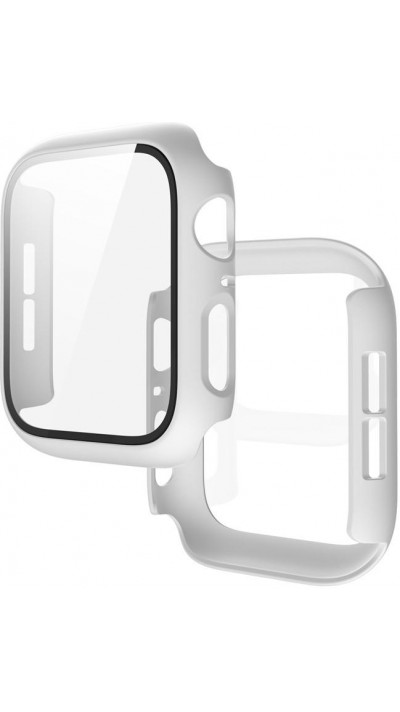 Apple Watch 45 mm Case Hülle - Full Protect mit Schutzglas - Weiss