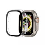 Apple Watch Ultra 49 mm Case Hülle - Hartplastikschale mit Schutzglas Tempered Glass integriertem - Transparent
