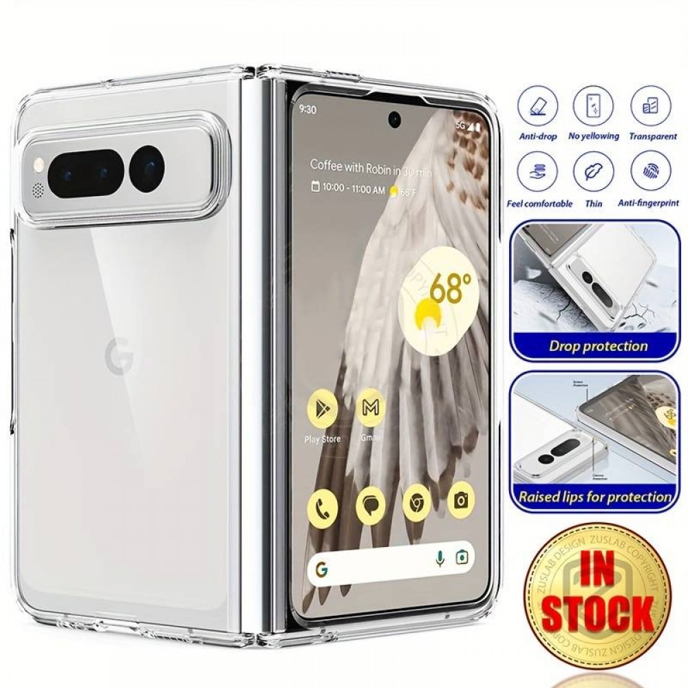Google Pixel Fold Case Hülle - Gummi Transparent Silikon Gel Simple Super Clear flexibel