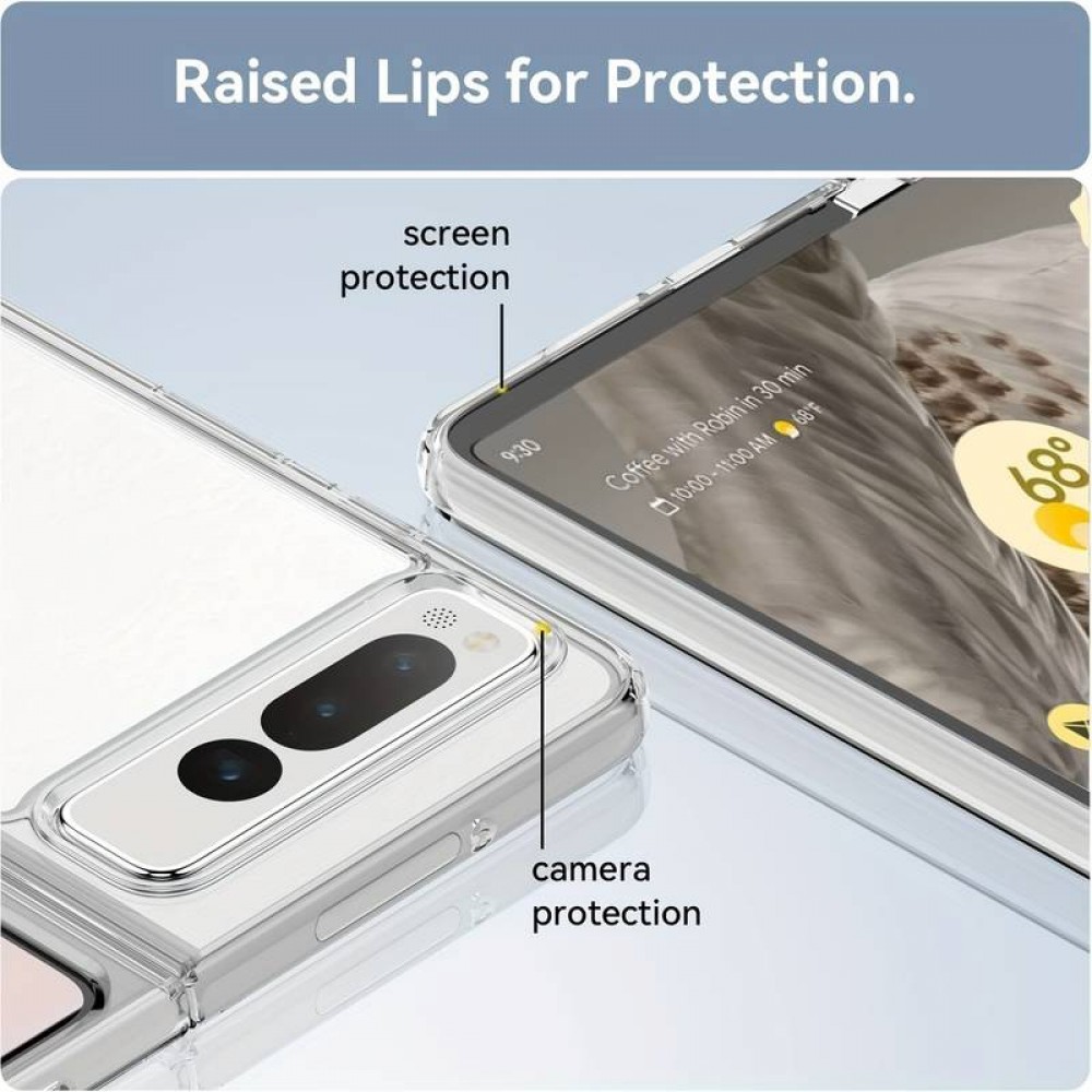 Google Pixel Fold Case Hülle - Gummi Transparent Silikon Gel Simple Super Clear flexibel