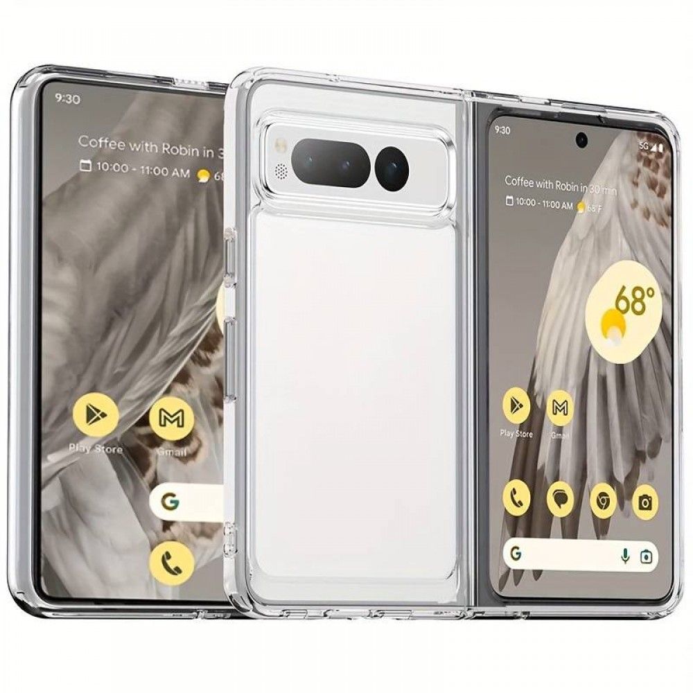 Google Pixel Fold Case Hülle - Gummi Transparent Silikon Gel Simple Super Clear flexibel