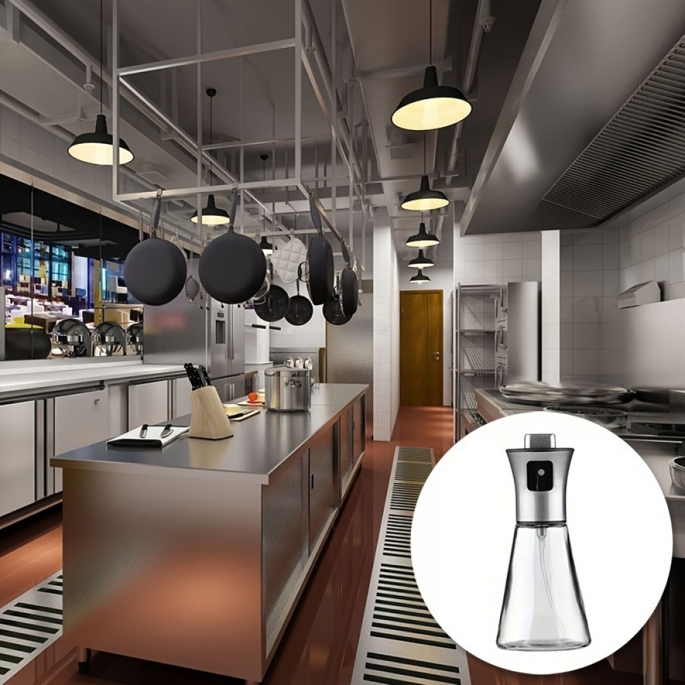 Edelstahl- und Glas-Sprühflasche für Küchenöl und Grill