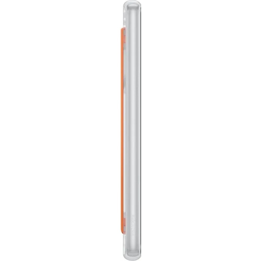 Galaxy A33 5G Case Hülle - Samsung Slim Strap Cover - Dünne Schale mit orangefarbener Griffbefestigung - Transparent