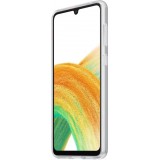 Galaxy A33 5G Case Hülle - Samsung Slim Strap Cover - Dünne Schale mit orangefarbener Griffbefestigung - Transparent