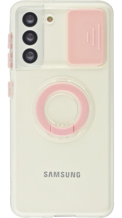 Hülle Samsung Galaxy S23+ - mit Kamera-Slider und Ring - Rosa