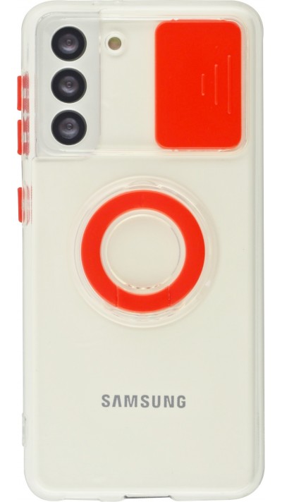 Hülle Samsung Galaxy S22+ - mit Kamera-Slider und Ring - Rot