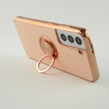 Hülle Samsung Galaxy S25+ - Gummi Bronze mit Ring - Rosa