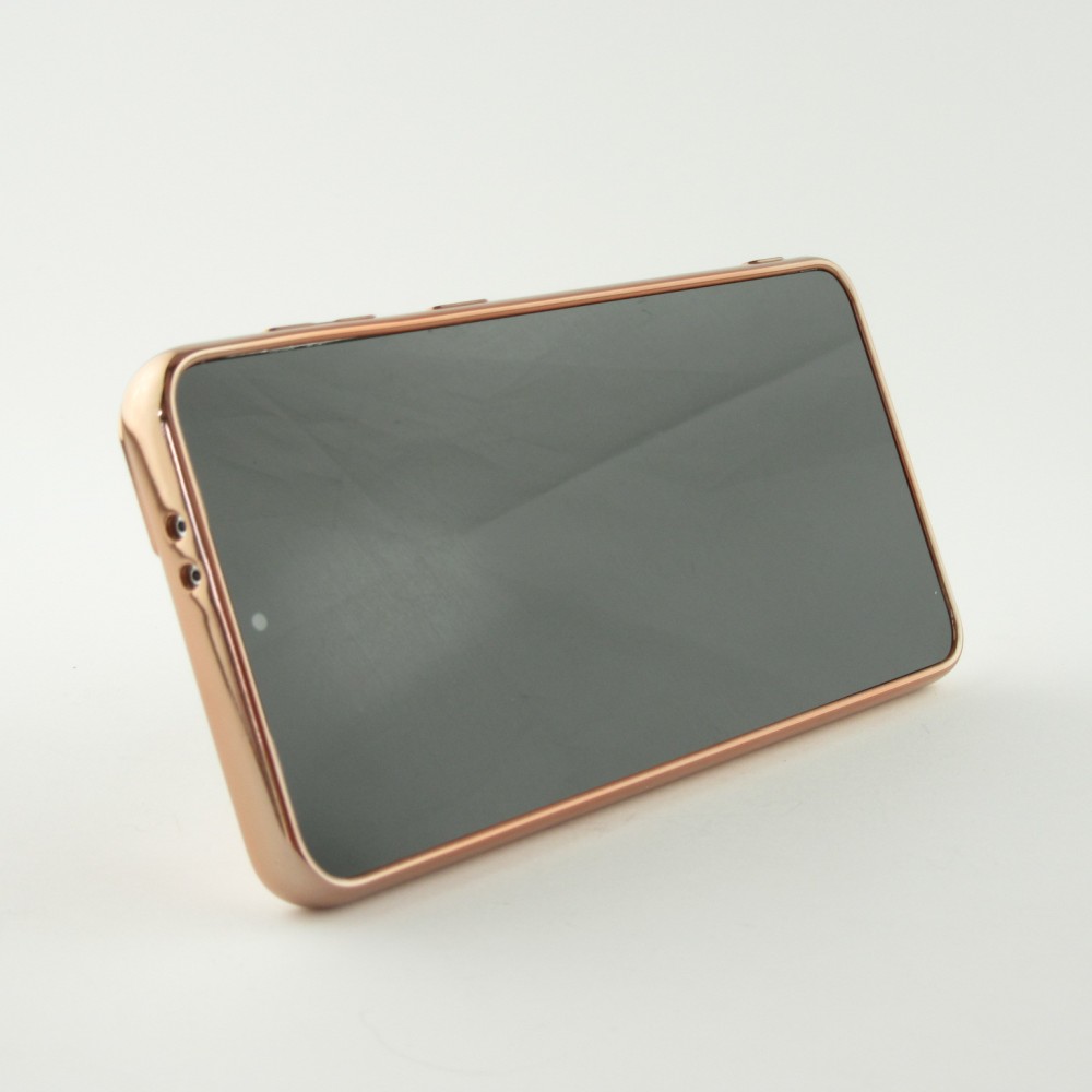 Hülle Samsung Galaxy S25+ - Gummi Bronze mit Ring - Rosa