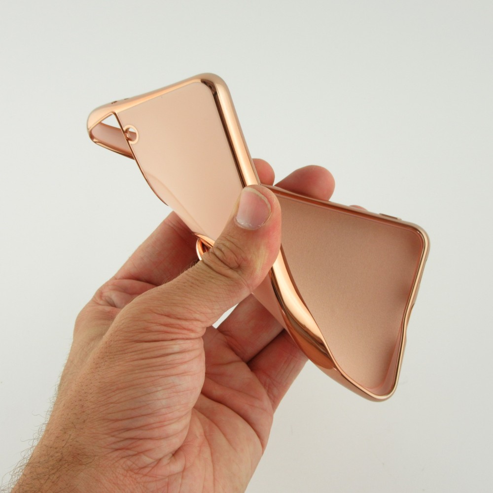 Hülle Samsung Galaxy S25+ - Gummi Bronze mit Ring - Rosa