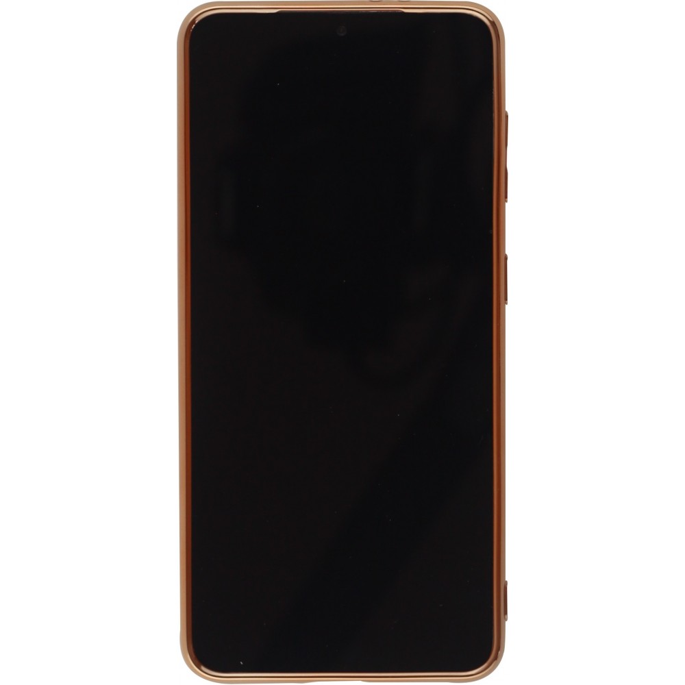 Hülle Samsung Galaxy S25+ - Gummi Bronze mit Ring - Rosa