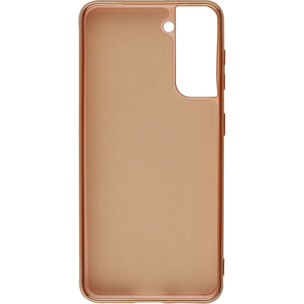 Hülle Samsung Galaxy S25+ - Gummi Bronze mit Ring - Rosa