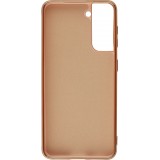 Hülle Samsung Galaxy S25+ - Gummi Bronze mit Ring - Rosa