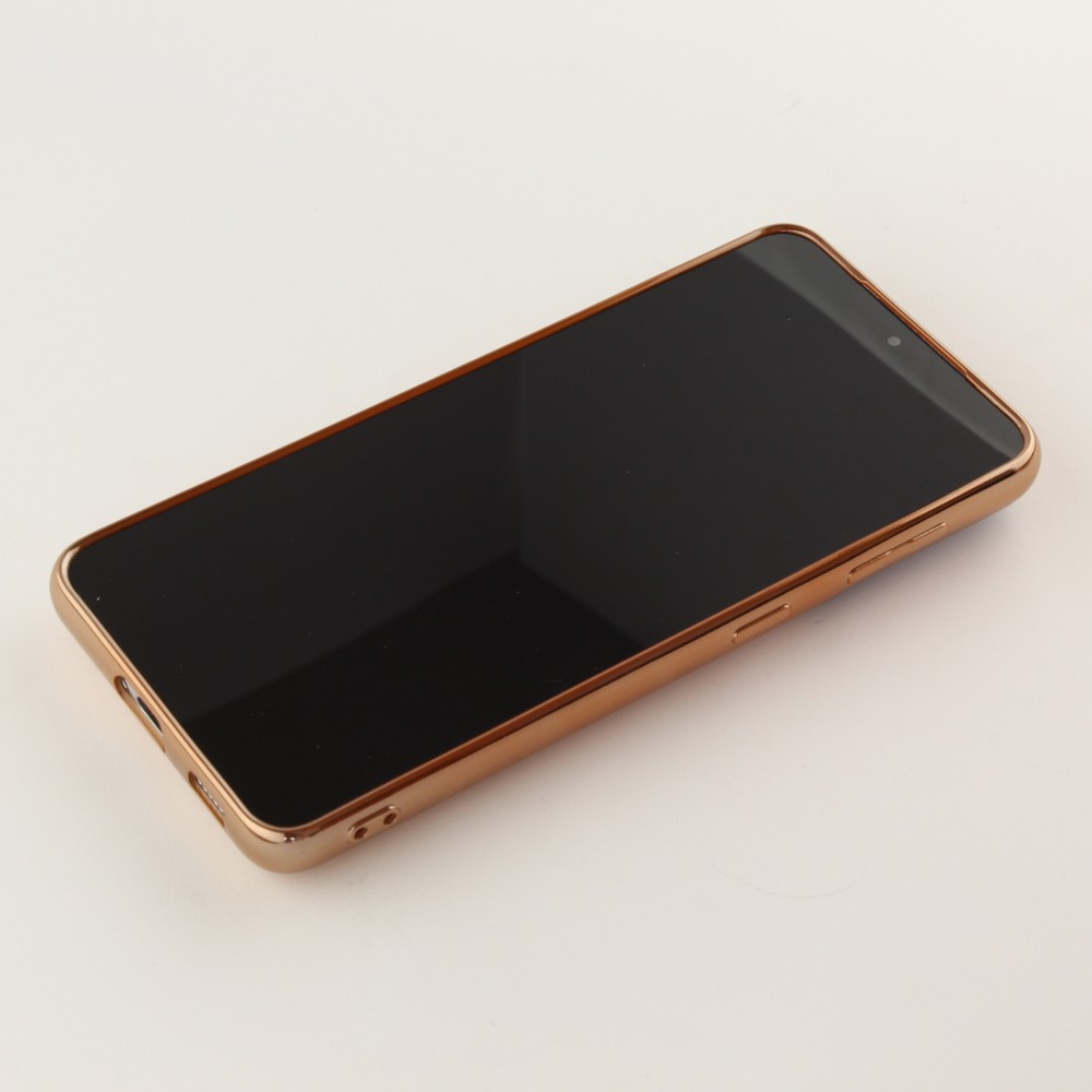 Hülle Samsung Galaxy S25+ - Gummi Bronze mit Ring - Rosa