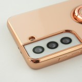 Hülle Samsung Galaxy S25+ - Gummi Bronze mit Ring - Rosa