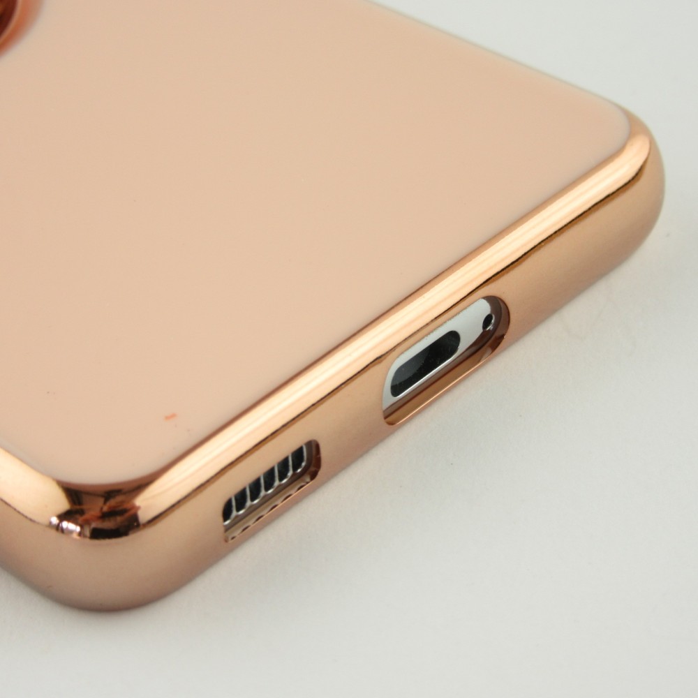Hülle Samsung Galaxy S25+ - Gummi Bronze mit Ring - Rosa