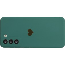Coque Samsung Galaxy S20 FE 5G - Silicone Mat Coeur doré - Vert foncé