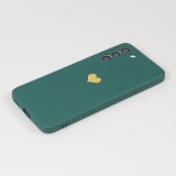 Coque Samsung Galaxy S20 FE 5G - Silicone Mat Coeur doré - Vert foncé