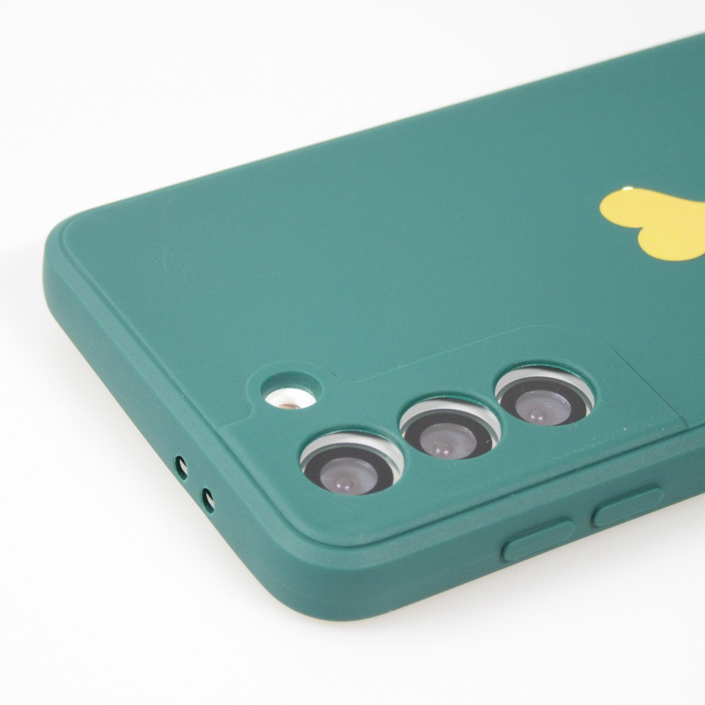 Coque Samsung Galaxy S20 FE 5G - Silicone Mat Coeur doré - Vert foncé