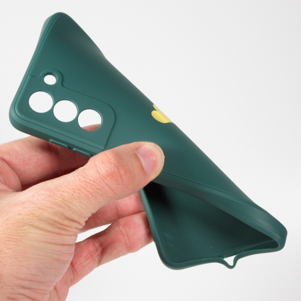 Coque Samsung Galaxy S20 FE 5G - Silicone Mat Coeur doré - Vert foncé