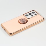 Coque Samsung Galaxy S21 Ultra 5G - Gel Bronze avec anneau - Rose