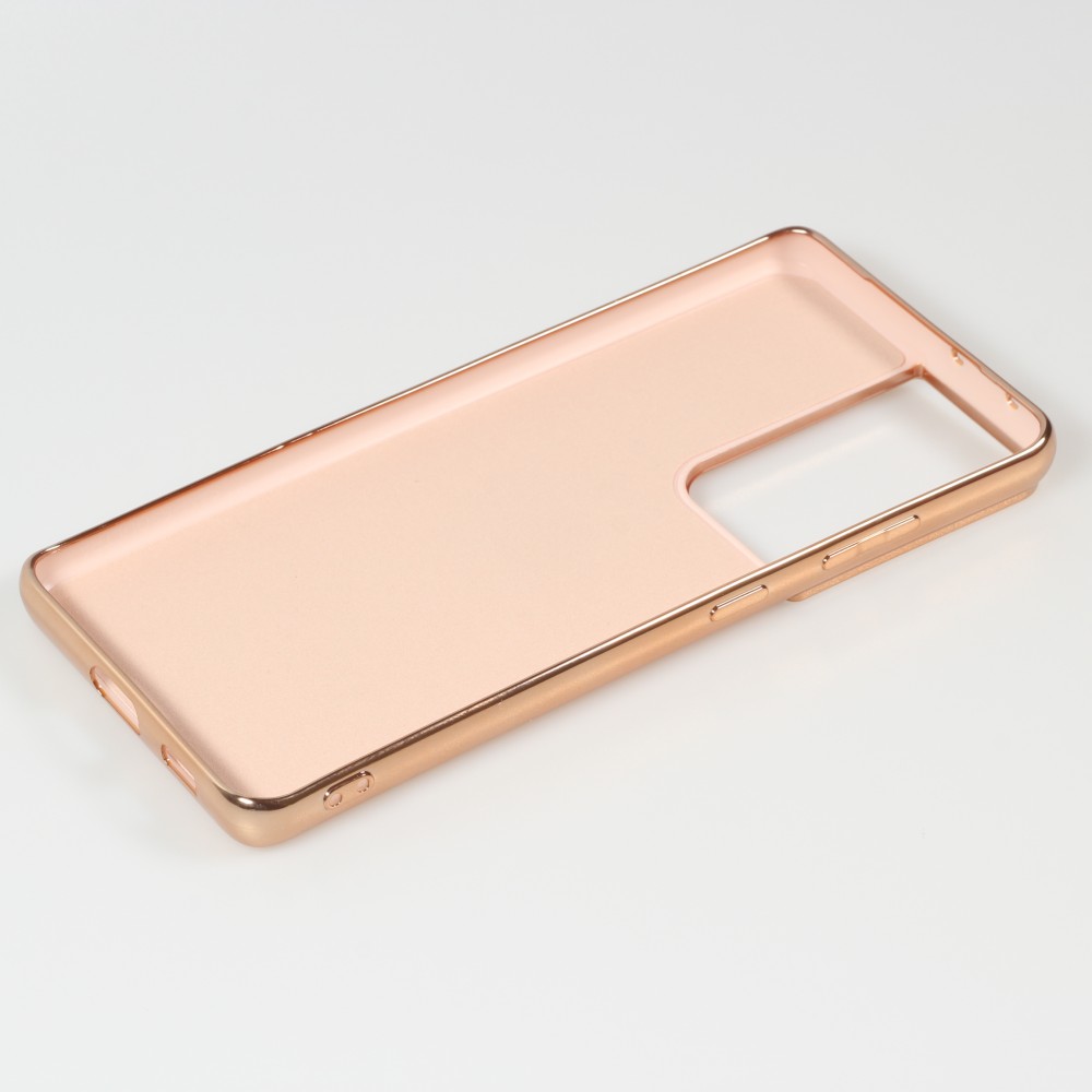 Coque Samsung Galaxy S21 Ultra 5G - Gel Bronze avec anneau - Rose