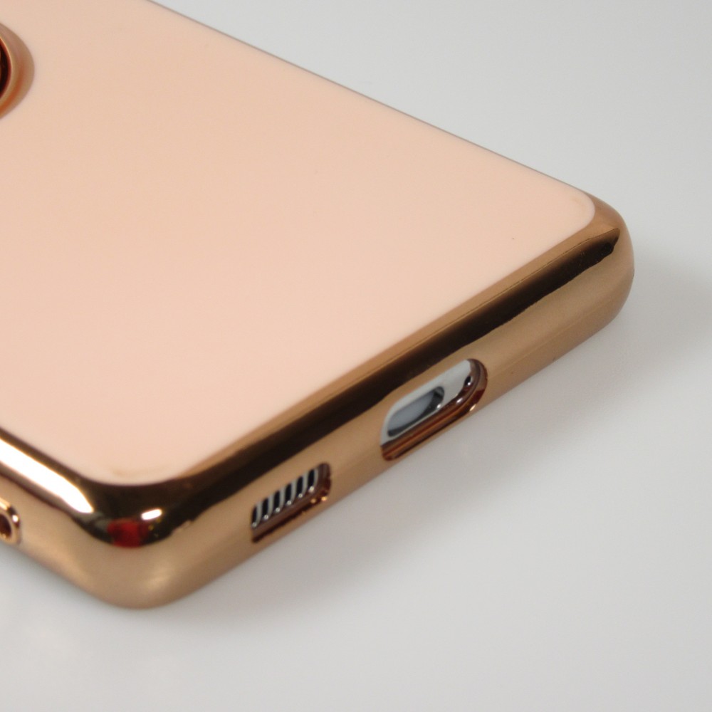 Coque Samsung Galaxy S21 Ultra 5G - Gel Bronze avec anneau - Rose