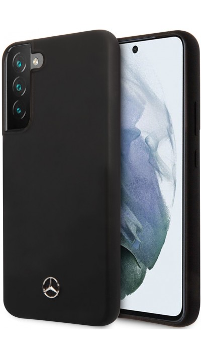 Galaxy S22 Case Hülle - Offizieller Mercedes aus Soft-Touch-Silikon und geprägtem Metall-Logo - Schwarz