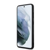 Samsung Galaxy S23 Case Hülle - BMW M Karbon-Effekt und Leder mit geprägtem Metall-Logo - Schwarz