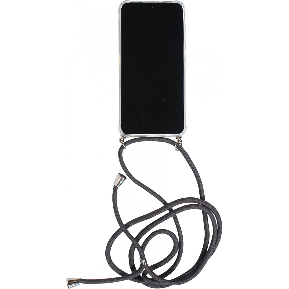 Hülle Samsung Galaxy S23 - Gummi transparent mit Seil - Grau