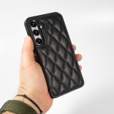 Galaxy S24+ Case H&uuml;lle - Silikon case mit Kunstleder Oberfl&auml;che und aufklappbarem Portemonnaie - Schwarz